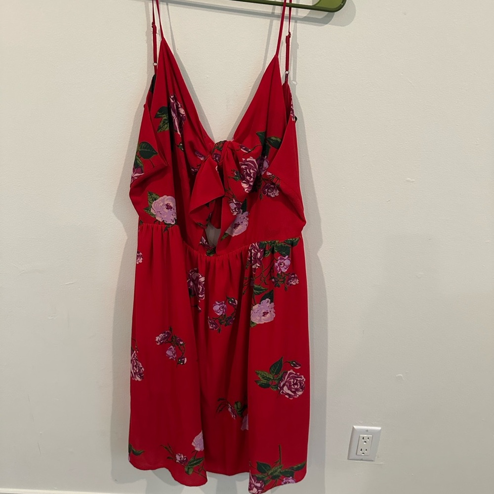 Red midi dress